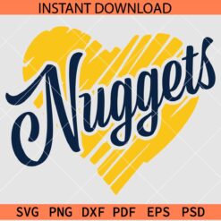 Nuggets Scribble Heart SVG, Nuggets Sports SVG, Nuggets Love Symbol SVG