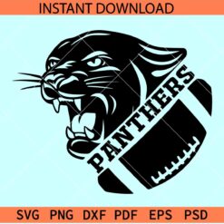 Panthers Football ball SVG, The Panthers SVG, Team Panthers Silhouette SVG