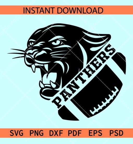 Panthers Football ball SVG, The Panthers SVG, Team Panthers Silhouette SVG