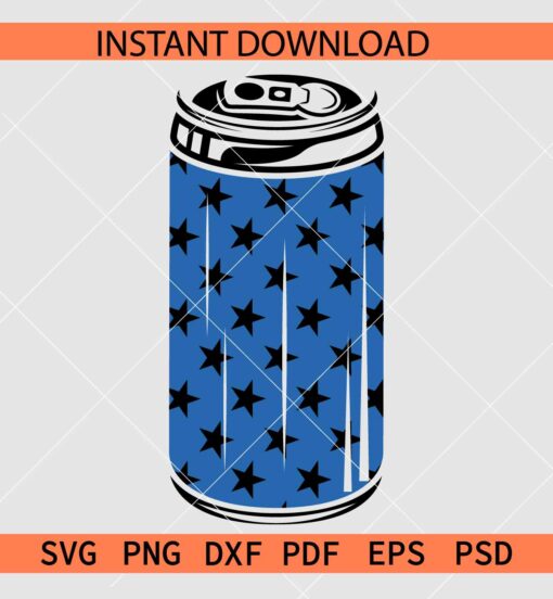 Patriotic Beer Can SVG, Patriotic Pop Can SVG, Freedom Day Pop Can SVG