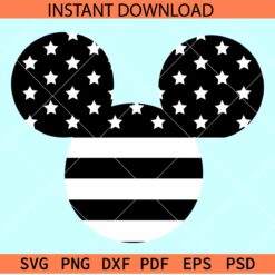 Patriotic Mickey Head SVG, July 4th Mickey Mouse SVG, Patriotic Disney SVG