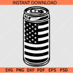 Patriotic Pop can SVG, American Flag inside pop can SVG, American Flag with in beer can SVG