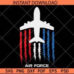 Patriotic air force plane svg, Airforce Flag SVG, Air Force Plane with Flag SVG