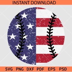 Patriotic baseball ball SVG, Freedom Day Baseball Ball SVG