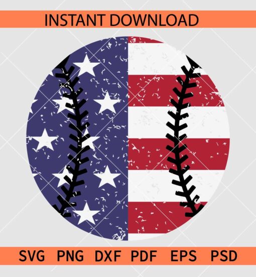 Patriotic baseball ball SVG, Freedom Day Baseball Ball SVG