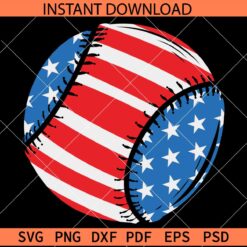 Patriotic baseball ball SVG, July 4th baseball ball SVG