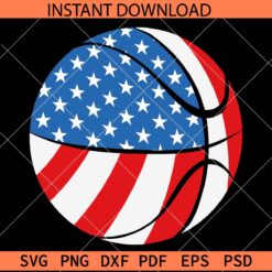 Patriotic basketball ball SVG, Freedom Day Basketball Ball SVG