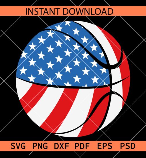 Patriotic basketball ball SVG, Freedom Day Basketball Ball SVG