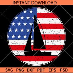 Patriotic sailing SVG, American Flag sailor badge SVG, Patriotic Sailor SVG