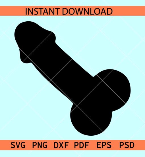 Penis Silhouette SVG, Penis Vector SVG, Male Genitals SVG