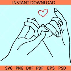  Pinky promise Red heart symbol SVG, Pinky promise Love symbol SVG, Love Hand SVG