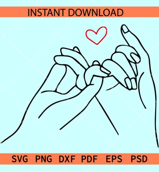 Pinky promise Red heart symbol SVG, Pinky promise Love symbol SVG, Love Hand SVG