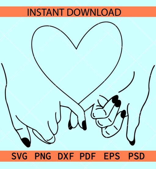 Pinky promise heart symbol SVG, Pinky promise Love symbol SVG, Love Hand SVG