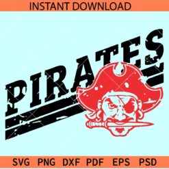 Pirates Skull SVG, The Pirates Skull with Sword SVG, Team Pirates SVG
