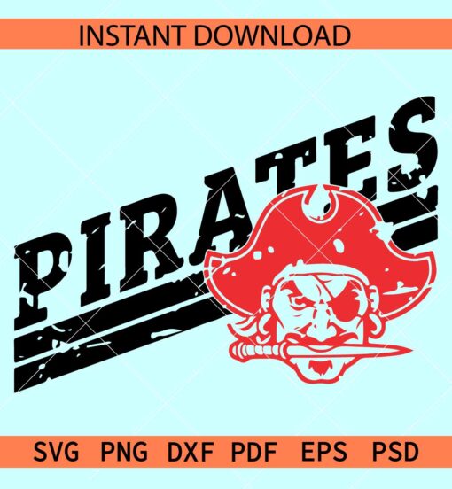 Pirates Skull SVG, The Pirates Skull with Sword SVG, Team Pirates SVG