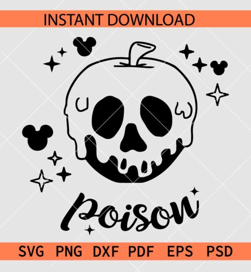 Poison apple SVG, scary apple svg, Halloween apple svg