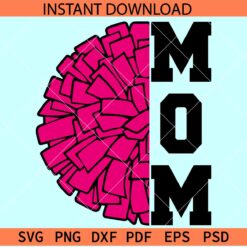 Pom Pom Cheer Mom SVG, Cheerleading mom SVG, Semi Megaphone Mom SVG