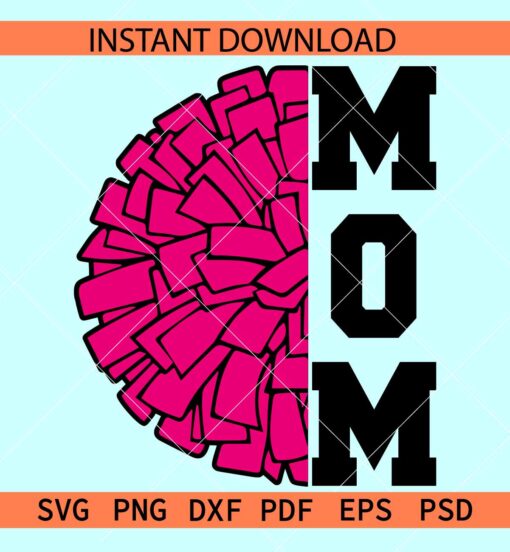 Pom Pom Cheer Mom SVG, Cheerleading mom SVG, Semi Megaphone Mom SVG
