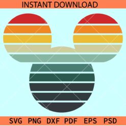 Retro Mickey Mouse SVG, Retro Circle Inside Mickey Head SVG, Retro Disney SVG