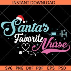 Santa's Favorite Nurse SVG, Christmas Nurse SVG