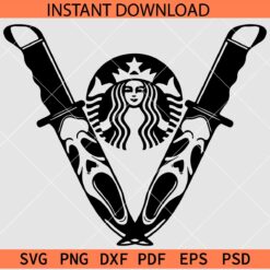 Scream Starbucks knives SVG, Knife scream ghost SVG