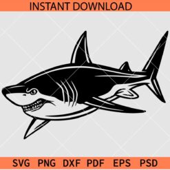 Shark Vector SVG, Shark Stencil SVG, Shark Silhouette SVG