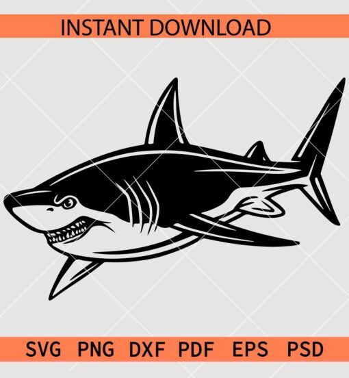 Shark Vector SVG, Shark Stencil SVG, Shark Silhouette SVG