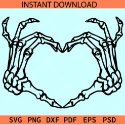 Skeleton hand heart symbol SVG, Skeleton Hand Love Symbol SVG, Halloween Love Hands SVG