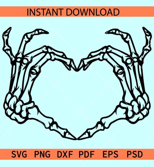 Skeleton hand heart symbol SVG, Skeleton Hand Love Symbol SVG, Halloween Love Hands SVG