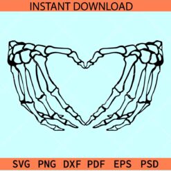 Skeleton heart hands SVG, Skeleton heart Love symbol SVG, Skeleton hand ASL