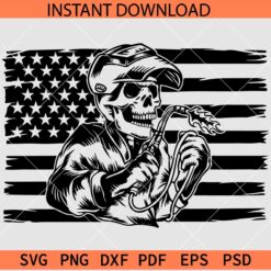 Skull Welder With USA Flag SVG, Patriotic Welder SVG, Welder Skull inside American Flag SVG