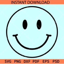 Smile outline SVG, Smiley face SVG, Happy Face SVG