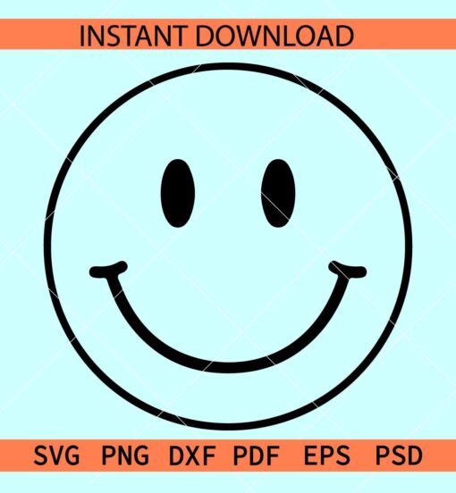 Smile outline SVG, Smiley face SVG, Happy Face SVG
