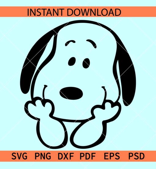 Snoopy Outline SVG, Peanuts Snoopy SVG
