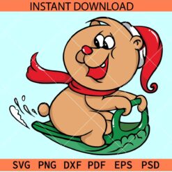 Snowman Cartoon Scatting SVG,  Snowman Baby with skateboard SVG