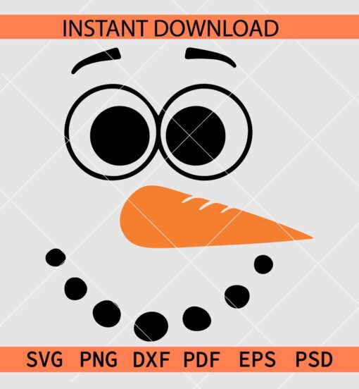 Snowman Face SVG, Snowman Face Stencil SVG, Snowman Face Vector SVG