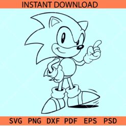Sonic line art SVG, Sonic the hedgehog Sketch SVG, Sonic Coloring Page SVG