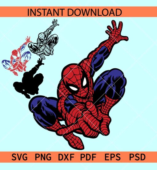 Spider man SVG, Flying Spiderman SVG, Movie Character SVG
