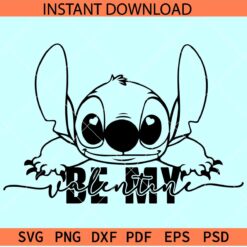 Stich be my valentine svg SVG, Peeking Valentine Stitch SVG, Love Stitch SVG
