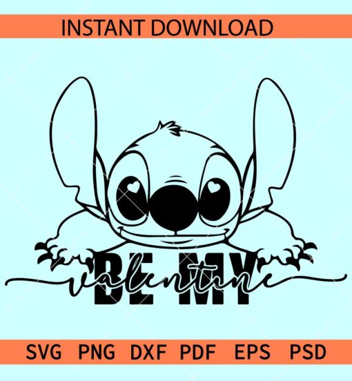 Stich be my valentine svg SVG, Peeking Valentine Stitch SVG, Love Stitch SVG
