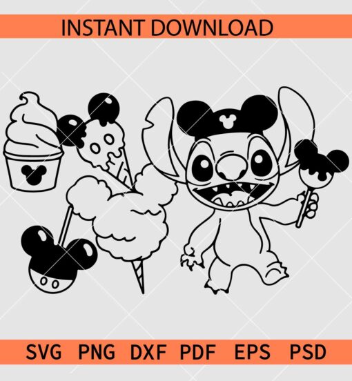 Stitch Disney Snacks SVG, Disneyland Snacks Stitch SVG, Stitch Snacks SVG