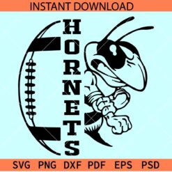  The hornets Football ball SVG,  Hornets Football Ball SVG, Half Football Ball Hornets SVG