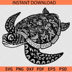 Turtle Stencil SVG, Turtle mandala SVG, Sea Turtle SVG