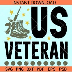 US Veteran Gun and Army Shoes SVG, Veteran Budge SVG, American Veteran Appreciation SVG