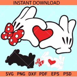 Valentine Mickey Hands svg, Polka Dots Minnie Hand SVG, Disney valentine SVG