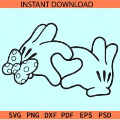 Valentine Minnie Hands svg, Polka Dots Minnie Hand SVG, Disney hands Heart Symbol svg