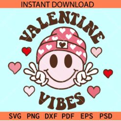 Valentine Vibes Smile SVG, Peace Out Valentine Vibes SVG, Valentine Vibes Peace Out Sign SVG