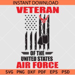 Veteran of the united States Airforce SVG, USA Veteran Flag SVG, Veteran Budge SVG