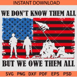 We don't know them all but we owe them all SVG, Veteran Flag SVG