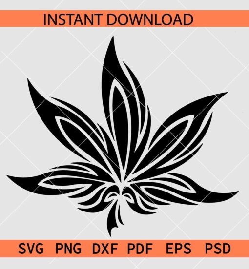 Weed vector SVG, Marijuana stencil SVG, Cannabis Drawing SVG